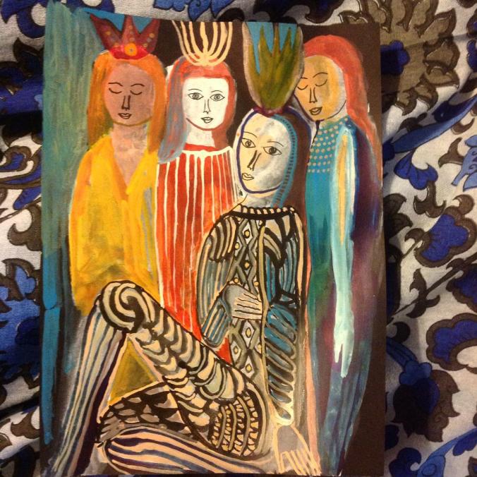 Painting angels with mom, part three (my picture) - Arrington de Dionyso